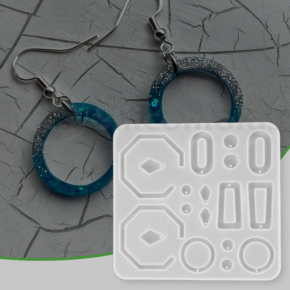 SILICOMOLDS - SILICONE EARRING MOLD - 9 SHAPE - URP207-RM